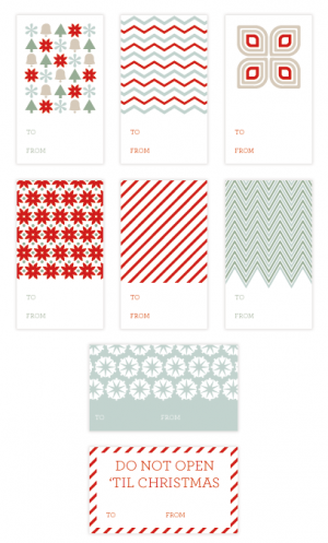 Free Printable Gift Tags for Christmas Goodies!