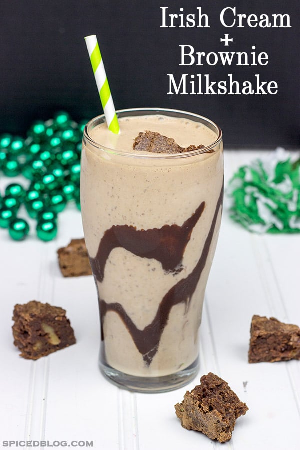 Irish Cream + Brownie Milkshake | Filled with crumbled brownies!