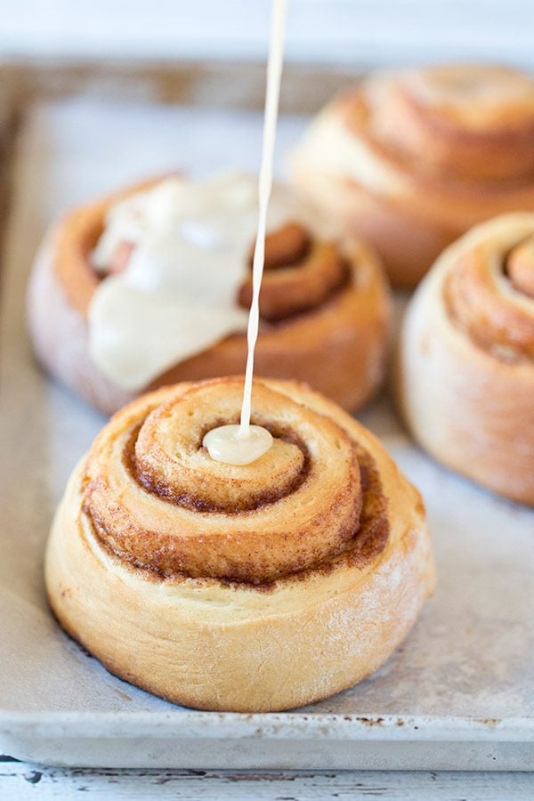 Cast Iron Cinnamon Rolls with Maple Bourbon Frosting Recipe