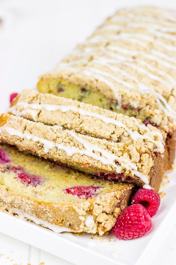 Loaded with fresh summer raspberries, this Raspberry Crumble Bread can be served for breakfast or dessert...or both!