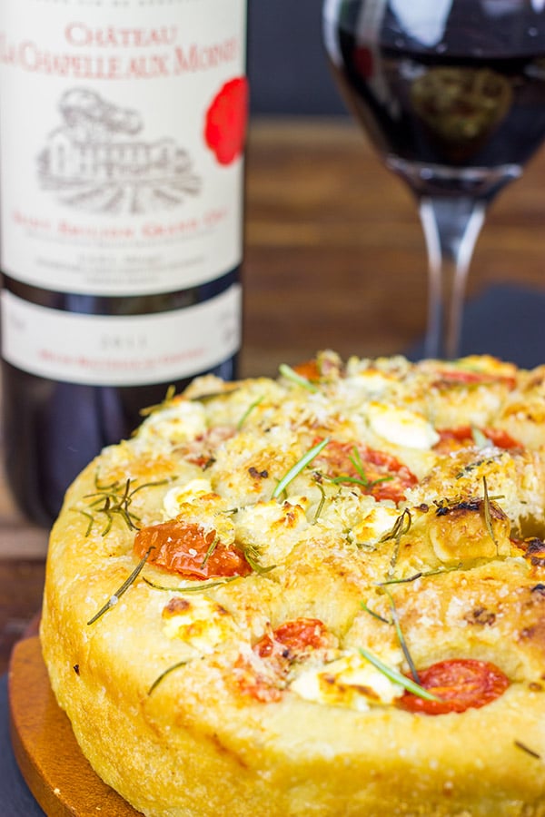 Celebrate the holidays with a batch of this tasty Goat Cheese and Tomato Focaccia!