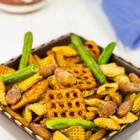 Ditch the chips and whip up a tasty snack hack instead! This Wasabi Soy Party Mix is a game-time favorite around our house!