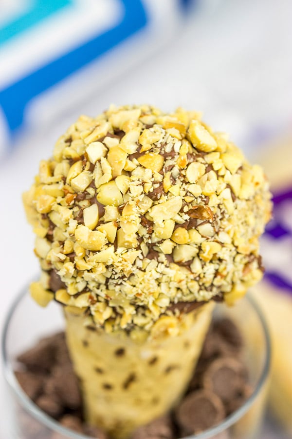 Homemade Chocolate Peanut Ice Cream Cones Fun summer recipe idea!