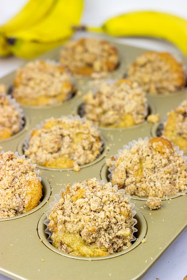 These Banana Walnut Muffins are a classic...just try not to eat all of the streusel first!
