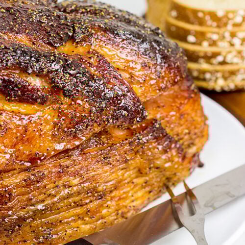 Smoked Maple Glazed Ham Starts with a storebought spiral sliced ham