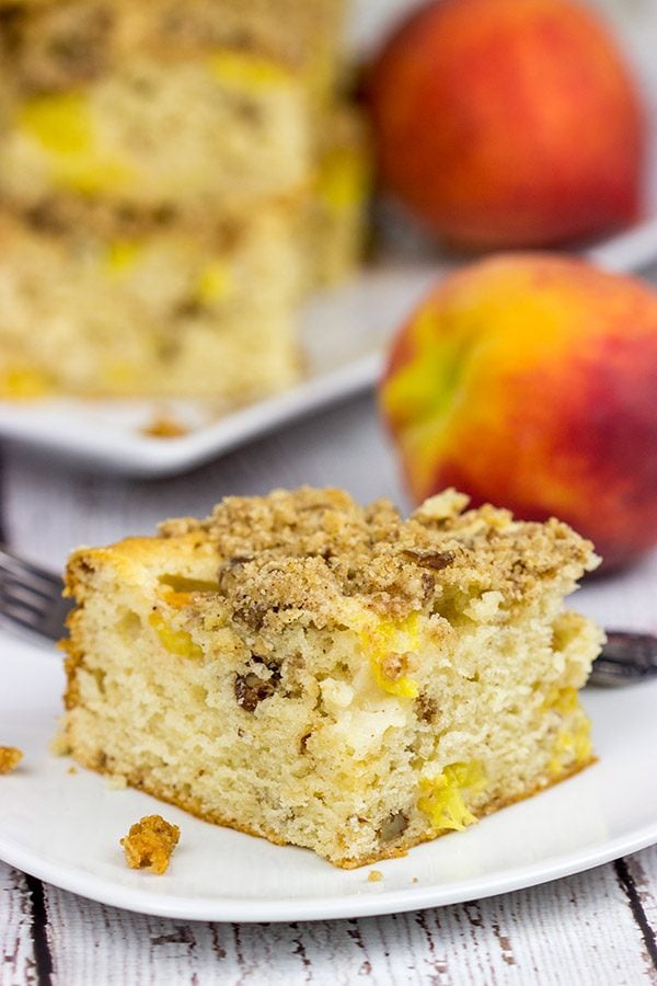 Peach Pecan Coffee Cake | Tasty recipe for brunch or dessert!