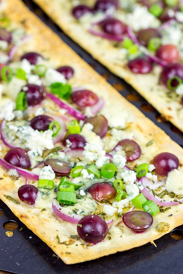 Blue Cheese and Roasted Grape Flatbread Pizzas