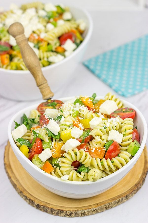 Confetti Pasta Salad | Tasty pasta salad with Lemon Dijon Dressing