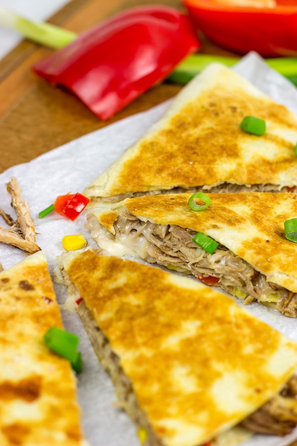 Slow Cooker Carnitas Quesadillas