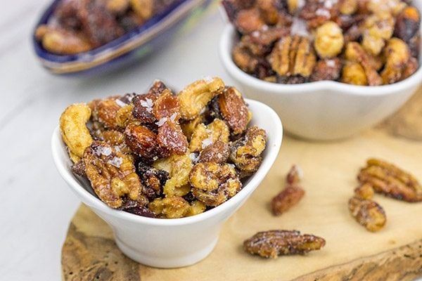 Maple Glazed Mixed Nuts with Candied Bacon