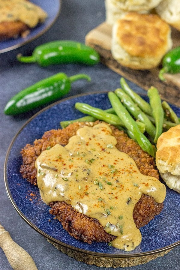 Chicken Fried Steak is a classic comfort food!  Jalapeno Bacon Gravy takes this one to a whole new level of deliciousness!