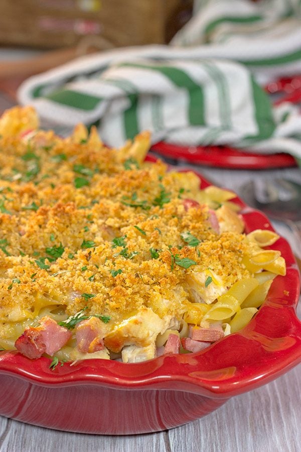 Chicken Cordon Bleu Pasta - A tasty combo of ham, chicken and cheese!