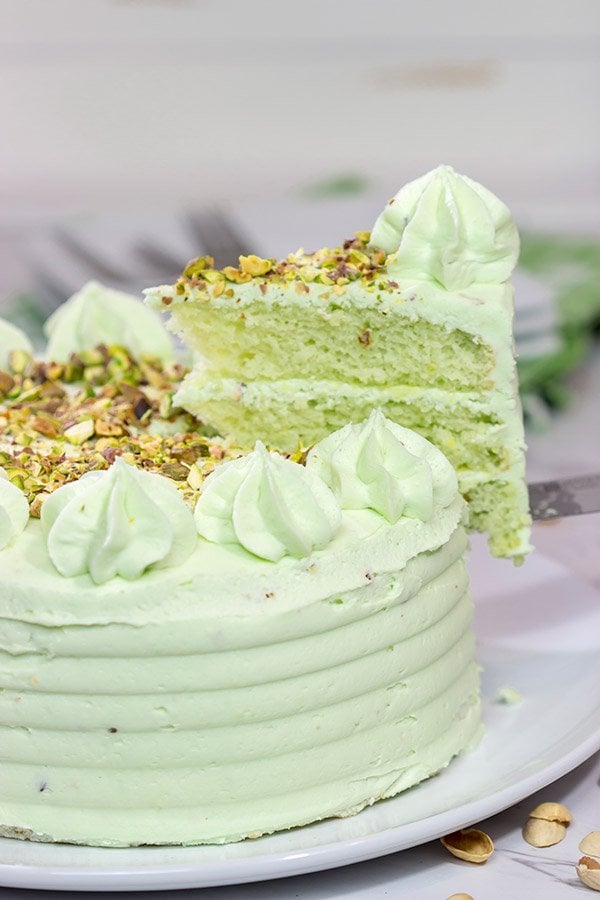 Lemon Pistachio Cake Delicious cake topped with chopped pistachios