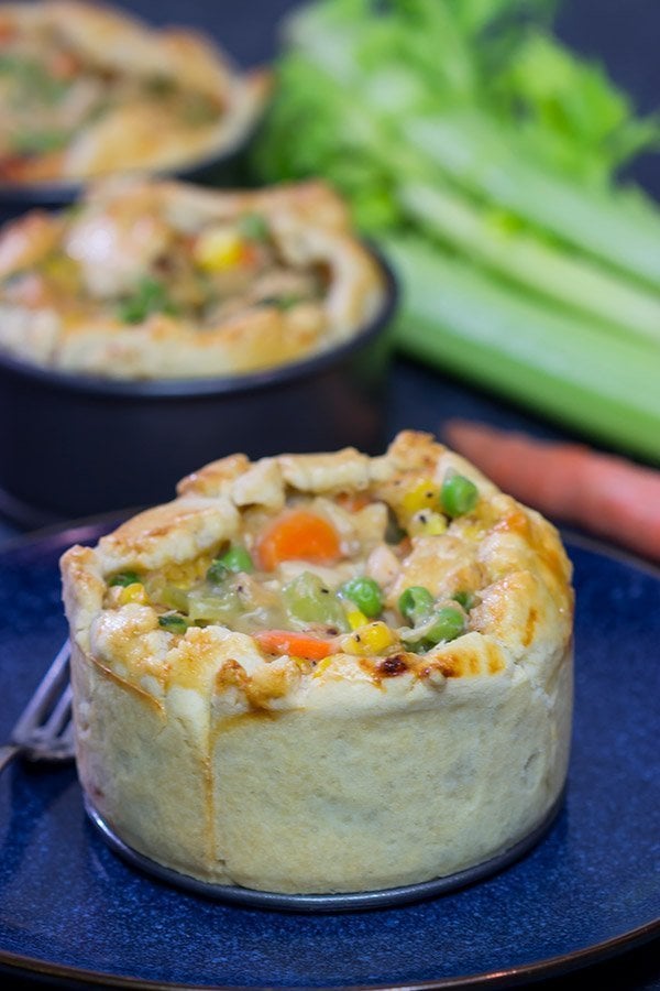These Mini Chicken Pot Pies are a fun way to serve up a classic cold weather comfort food!