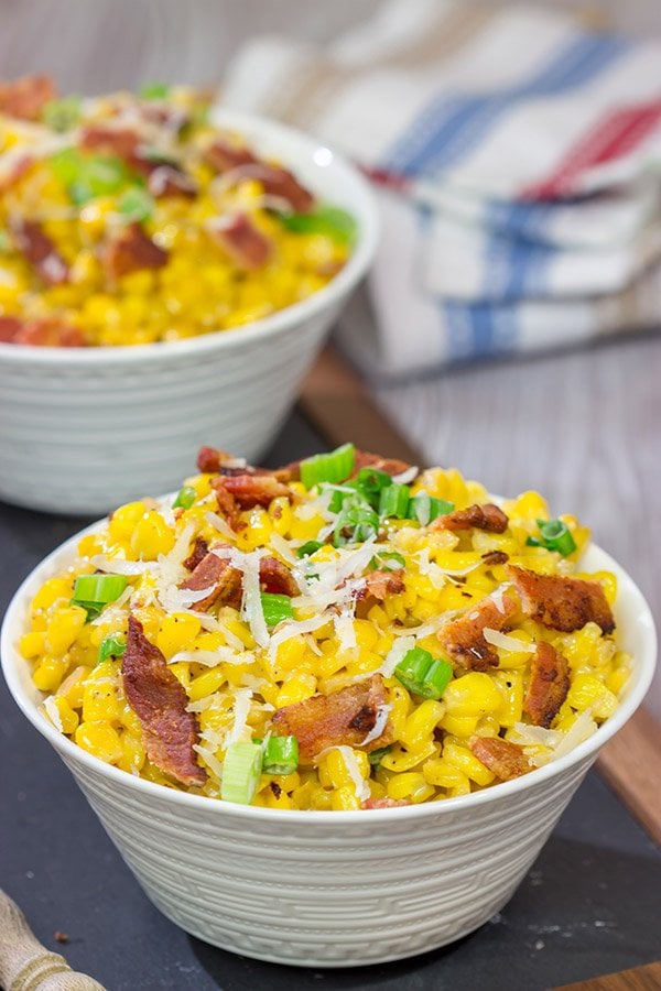 Creamed Corn with Bacon | Delicious side dish for summer grilling!