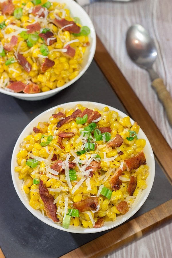 Creamed Corn with Bacon | Delicious side dish for summer grilling!