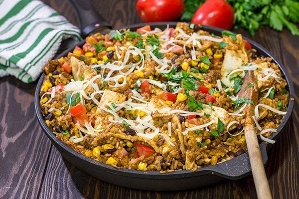 Easy Beef Burrito Skillet Recipe (+VIDEO) - The Girl Who Ate