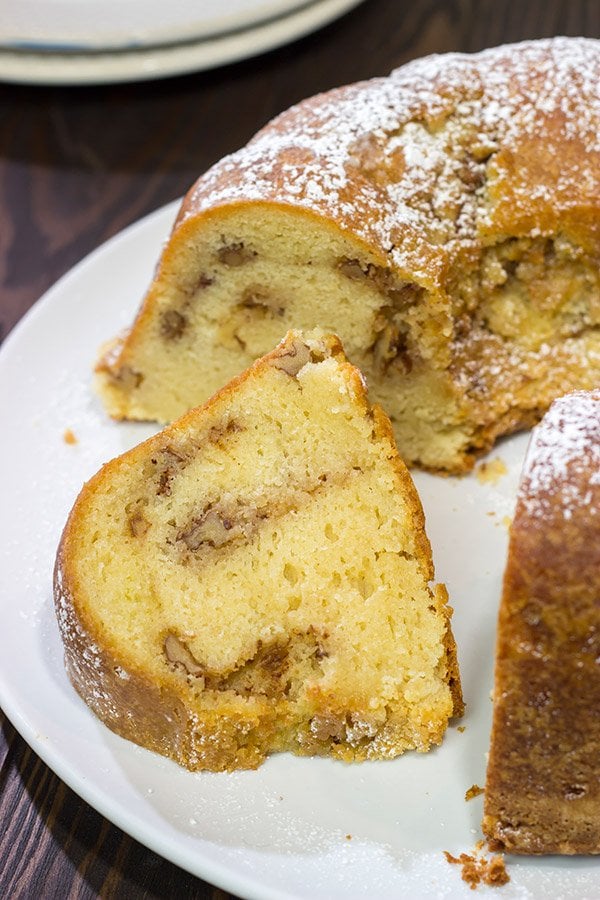 Sour Cream Cinnamon Swirl Pumpkin Bundt Cake - Oh Sweet Basil