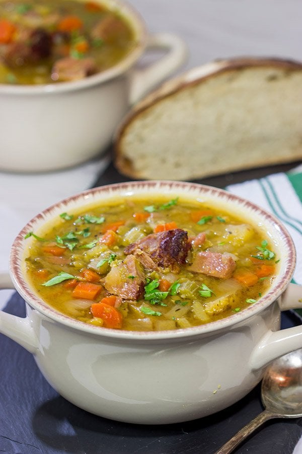 Healthy Slow Cooker Split Pea Soup • A Sweet Pea Chef