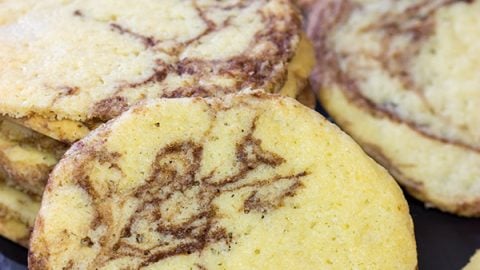 Chinese Marble Cookies | Sugar cookie swirled with melted chocolate