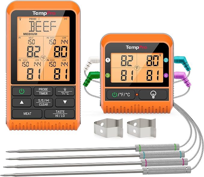 Wireless Thermometer with 4 digital probes