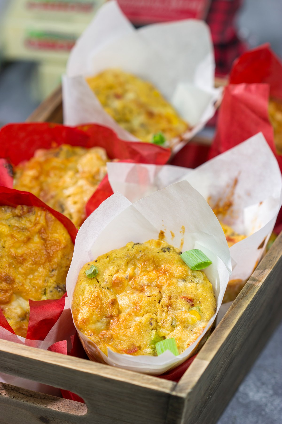 Packed with cheddar cheese and Italian sausage, these Sausage and Cheese Cornbread Muffins are a great side dish next to a hot bowl of chili or soup!