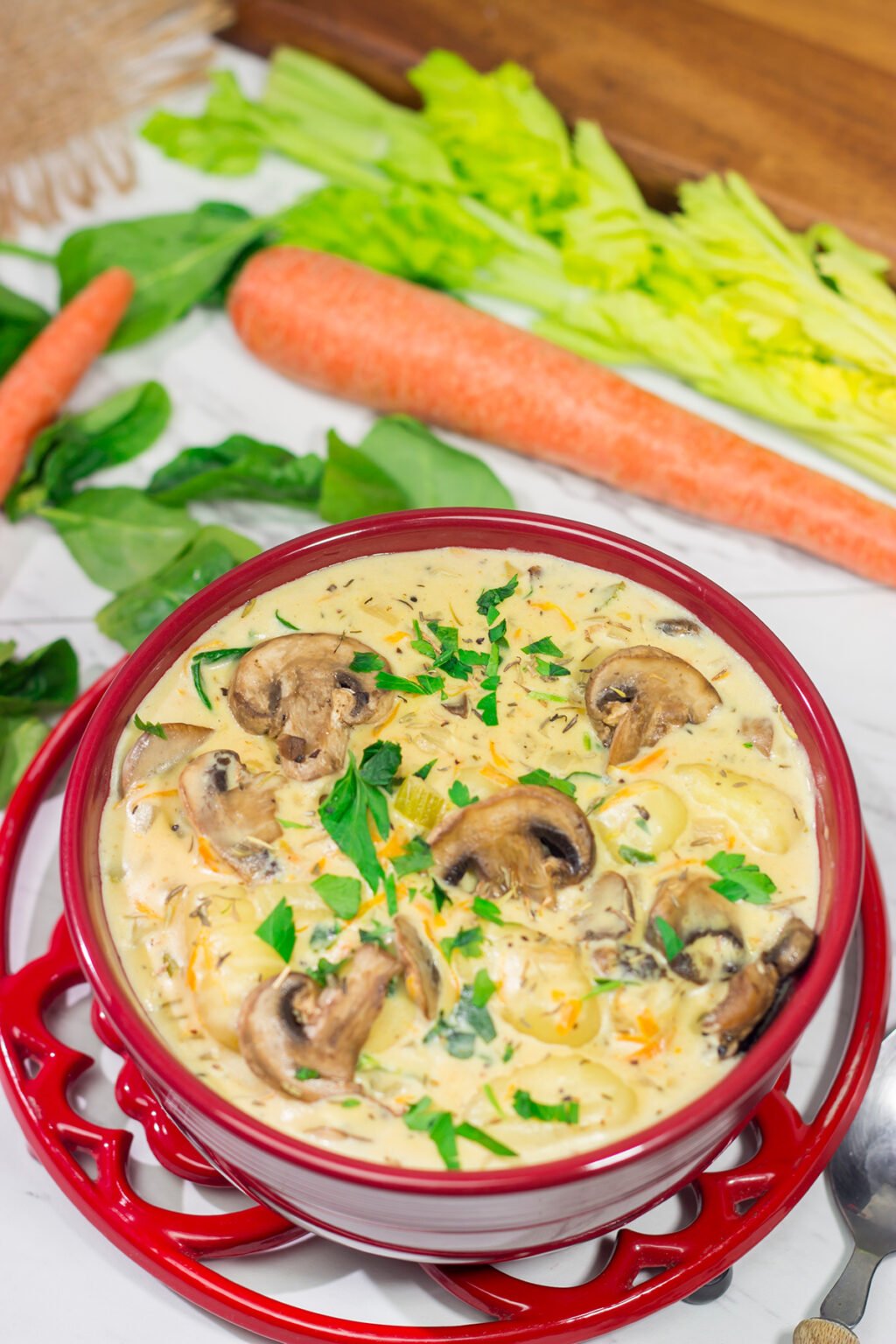 Creamy Mushroom Gnocchi Soup Delicious winter comfort food!