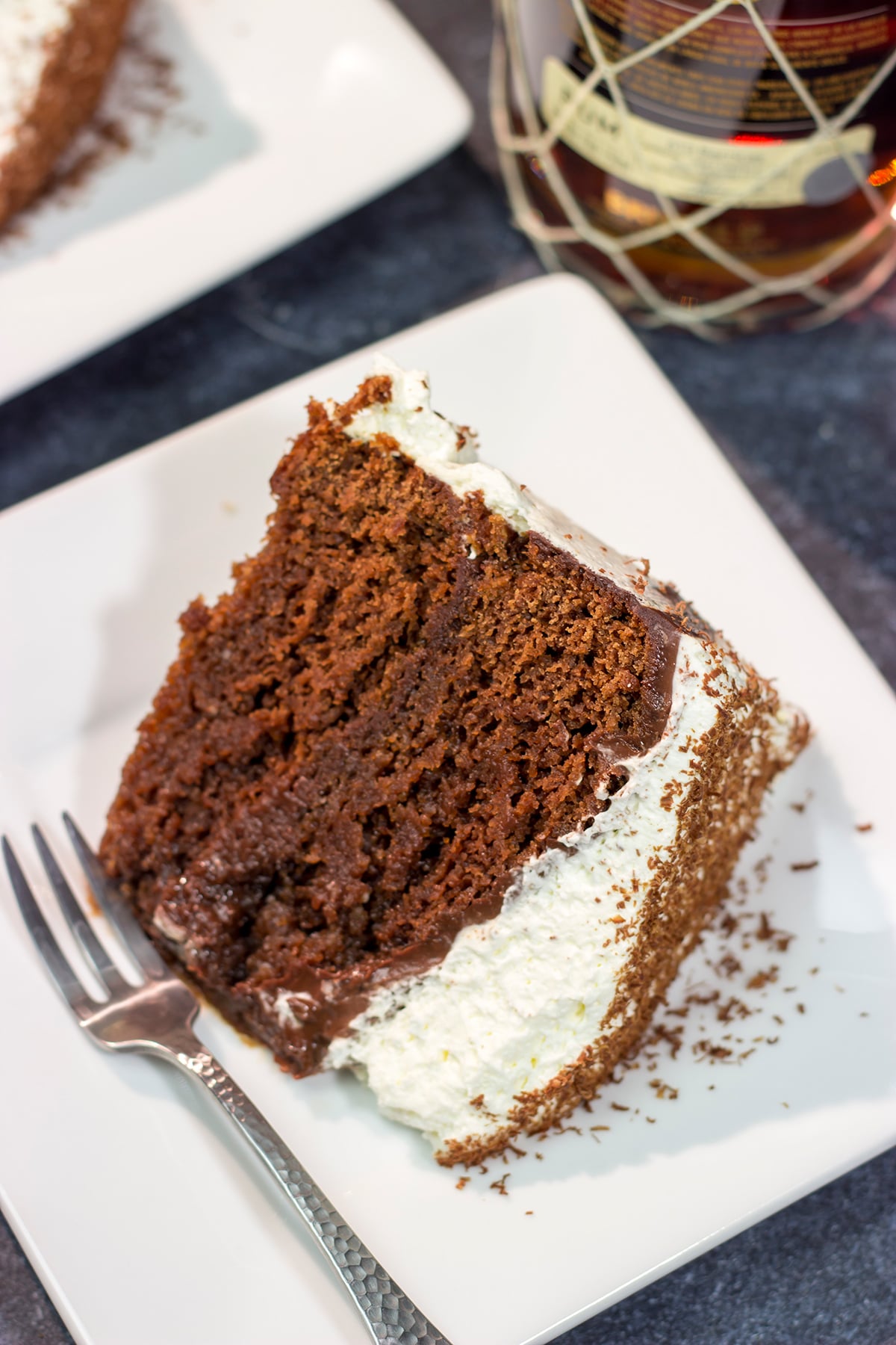 Featuring layers of chocolate cake soaked in rum, this Chocolate Rum Cake tastes just like rum balls. It's a great dessert for holiday entertaining!