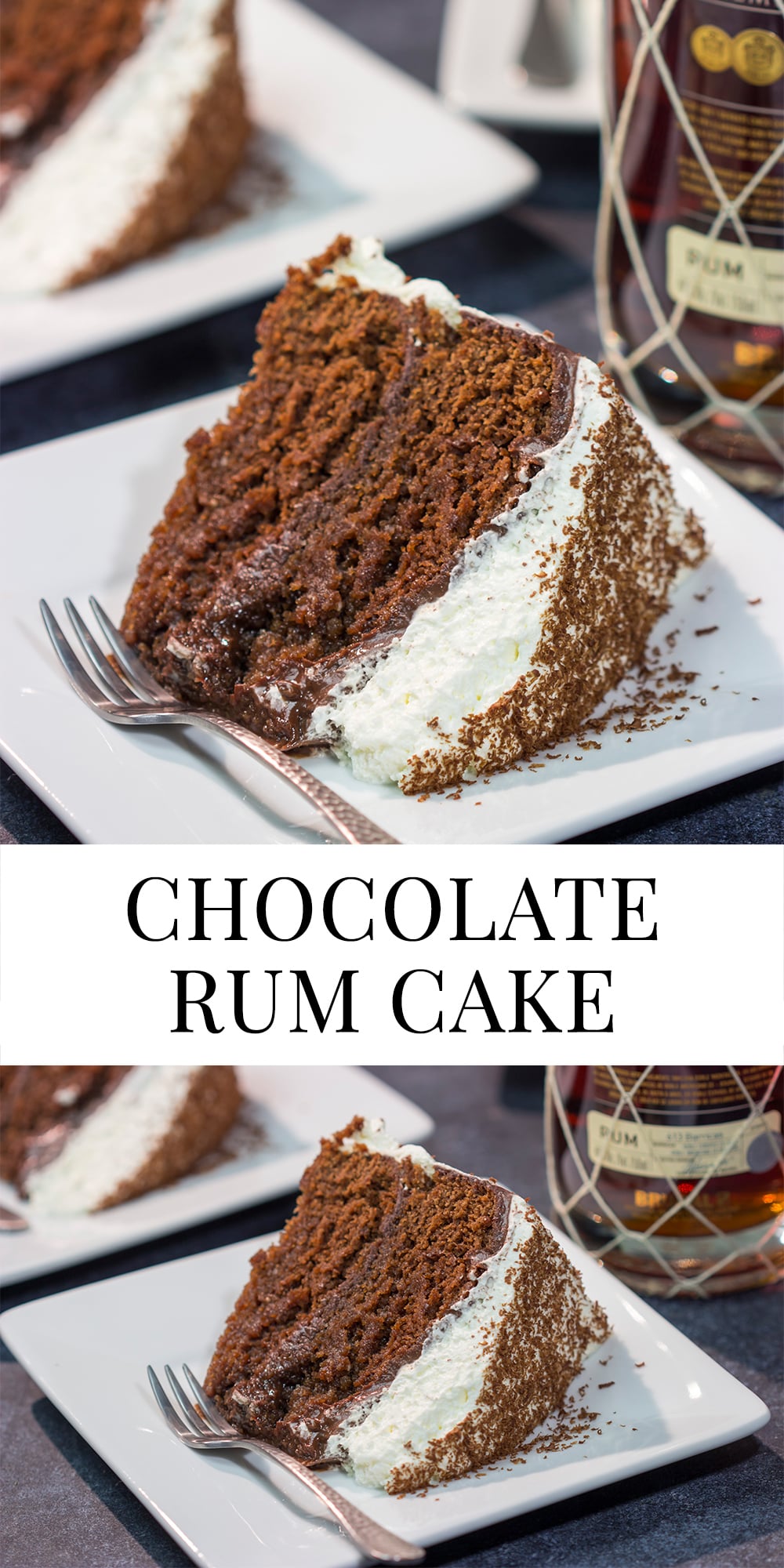 Featuring layers of chocolate cake soaked in rum, this Chocolate Rum Cake tastes just like rum balls. It's a great dessert for holiday entertaining!