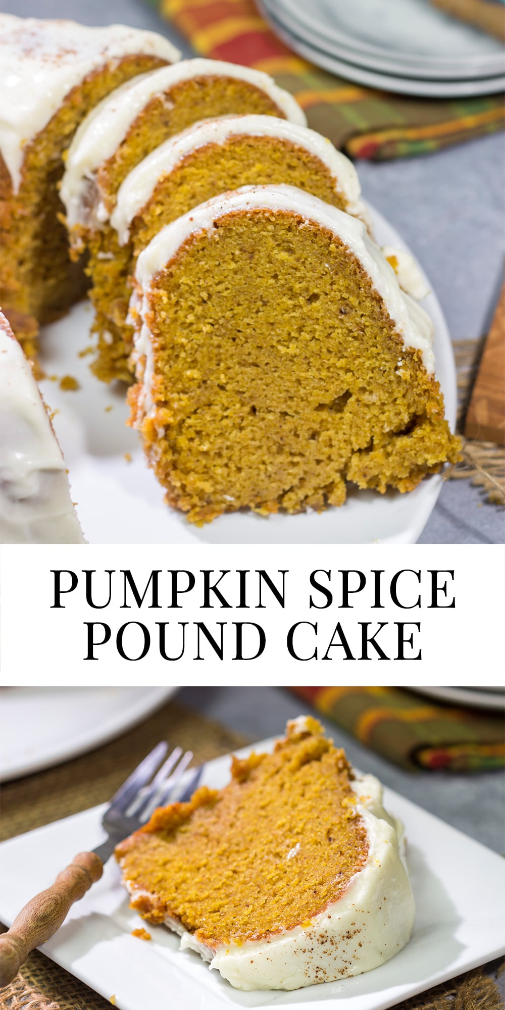 This Pumpkin Spice Pound Cake features is baked with real pumpkin and a combination of warm baking spices. It's the perfect way to celebrate fall baking season!