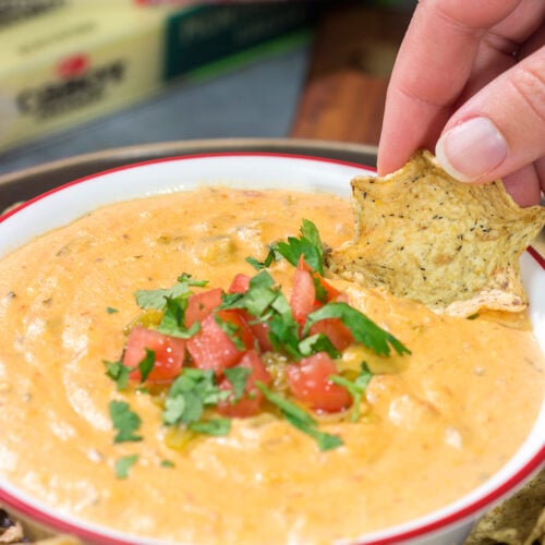 Whether it's a game night or a casual evening with friends, this Slow Cooker Queso is an easy and delicious appetizer that's sure to be a crowd favorite!
