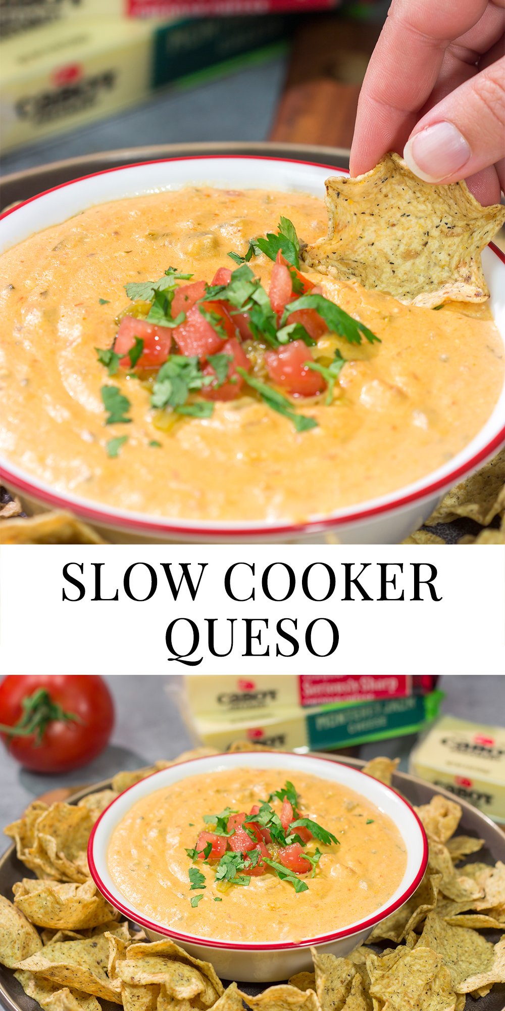 Whether it's a game night or a casual evening with friends, this Slow Cooker Queso is an easy and delicious appetizer that's sure to be a crowd favorite!