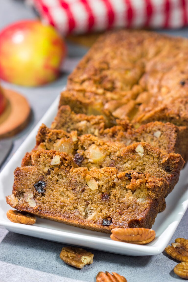Packed with pecans, raisins and diced apples, this Apple Raisin Bread is a fantastic baking recipe for apple season!