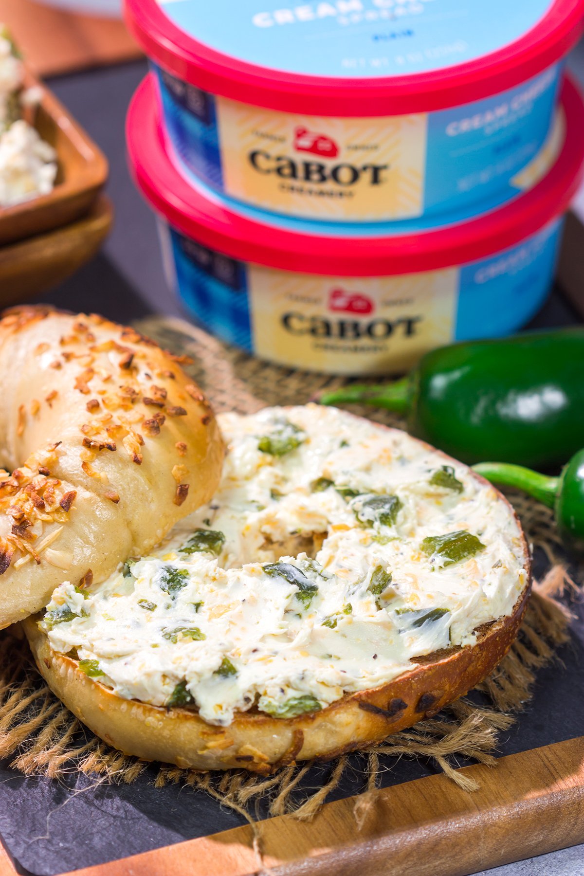 Add a kick to your morning with this homemade Jalapeño Cheddar Cream Cheese. Packed with roasted jalapeños and sharp cheddar cheese, this cream cheese is absolutely delicious!