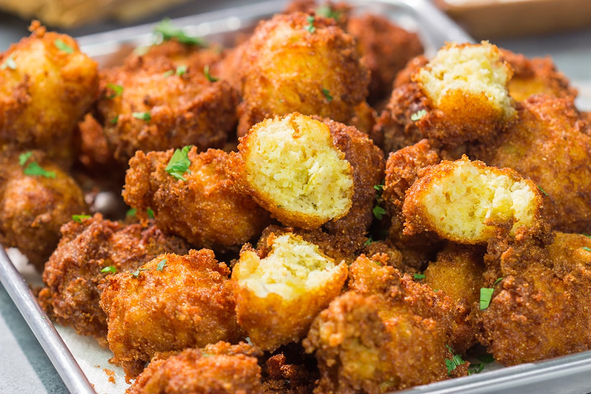 Give a classic Southern side dish a Southwestern spin with a batch of these Green Chile Hushpuppies. Featuring diced green chiles and shredded Pepper Jack cheese, these hushpuppies make for a great side dish alongside fried seafood or barbecue!