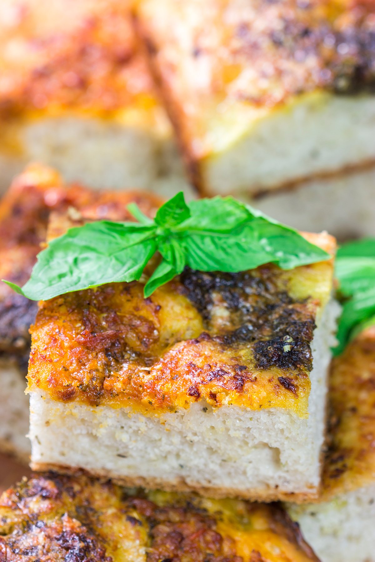 Topped with 2 types of pesto, this Sundried Tomato and Pesto Focaccia is a flavorful and delicious bread. Serve as a side dish or slice in half for a unique sandwich bread!