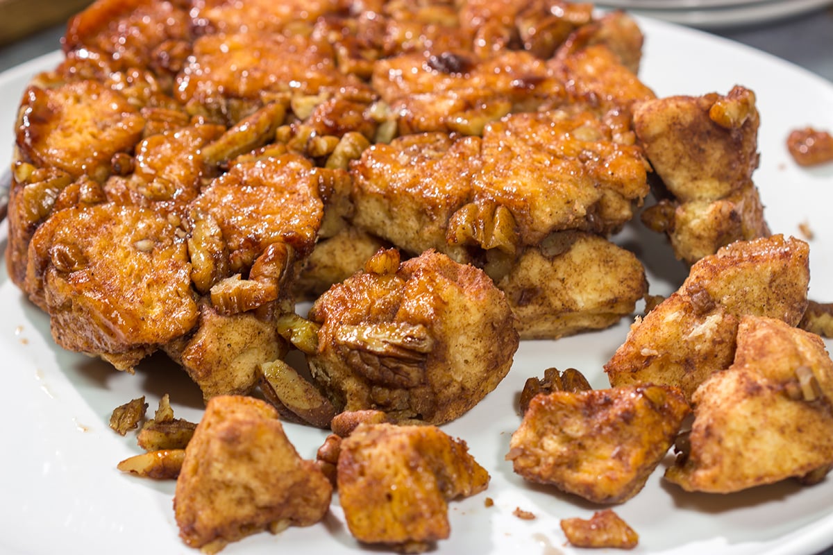Pull out the slow cooker! This Slow Cooker Monkey Bread only requires 10 minutes of prep time. Then just sit back and wait for gooey, warm cinnamon bread!