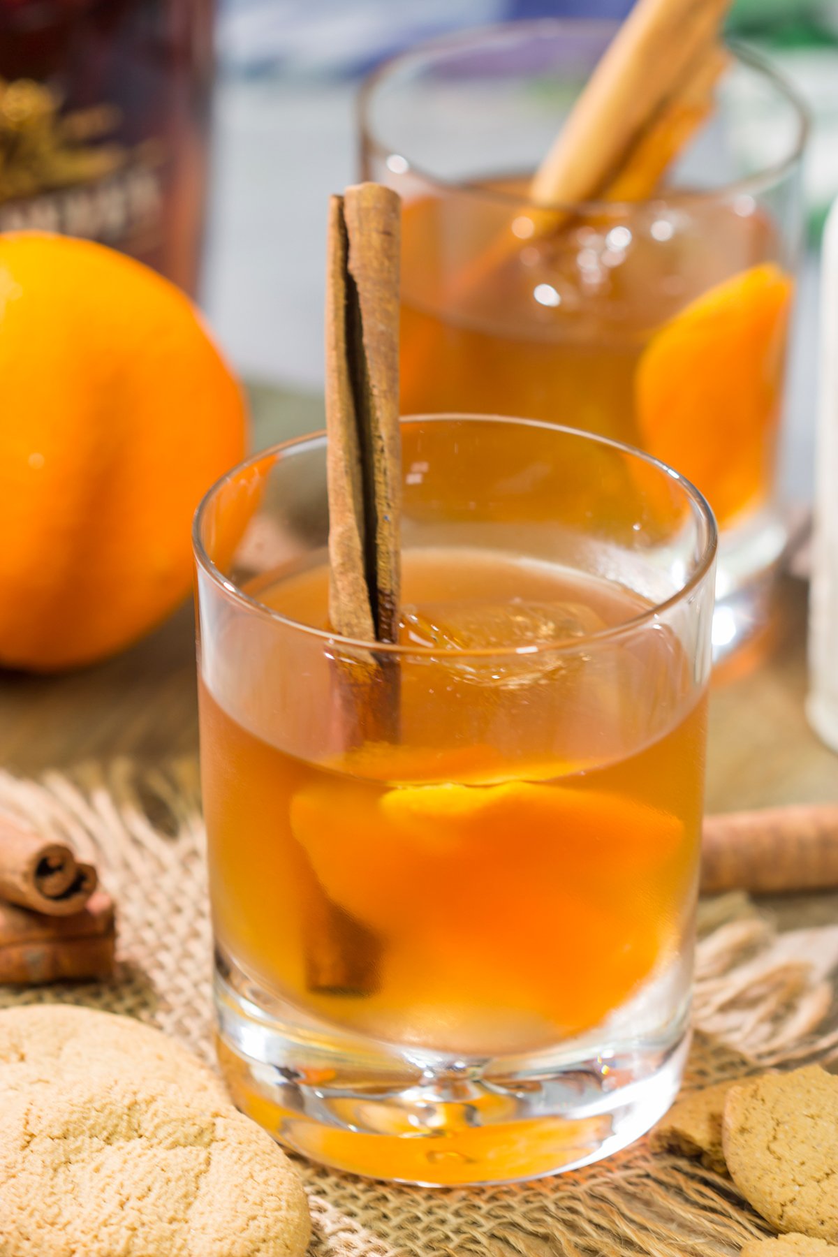 A little bit of gingerbread syrup transforms a classic cocktail into this Gingerbread Old Fashioned. This warm and cozy drink is perfect for the holidays!