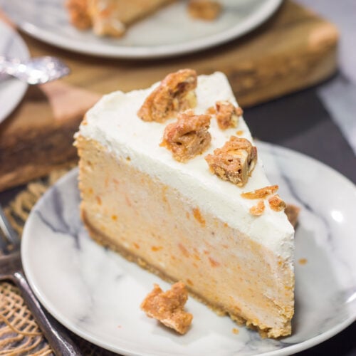 This Sweet Potato Cheesecake is a cross between a sweet potato pie and a cheesecake. It's a wonderful dessert for autumn gatherings with friends and family!