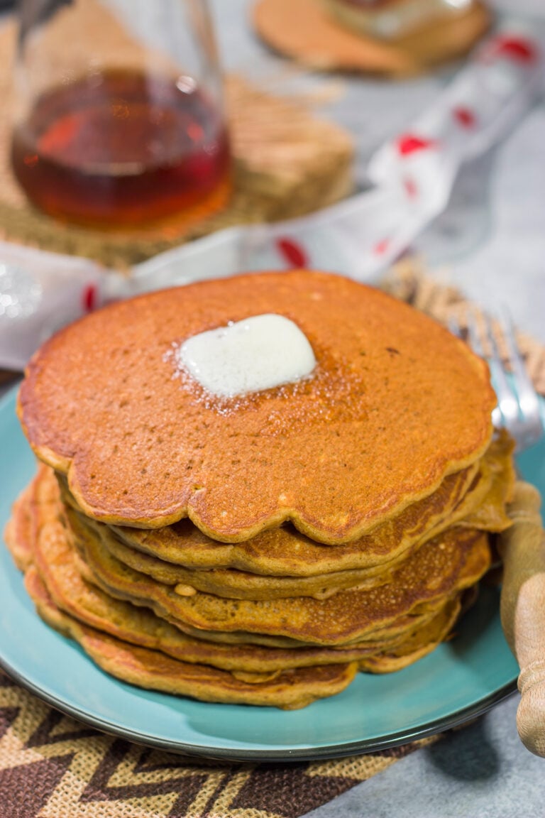 These Gingerbread Pancakes feature all of the classic gingerbread flavors...in pancake form. A stack of these pancakes is perfect for holiday brunch!