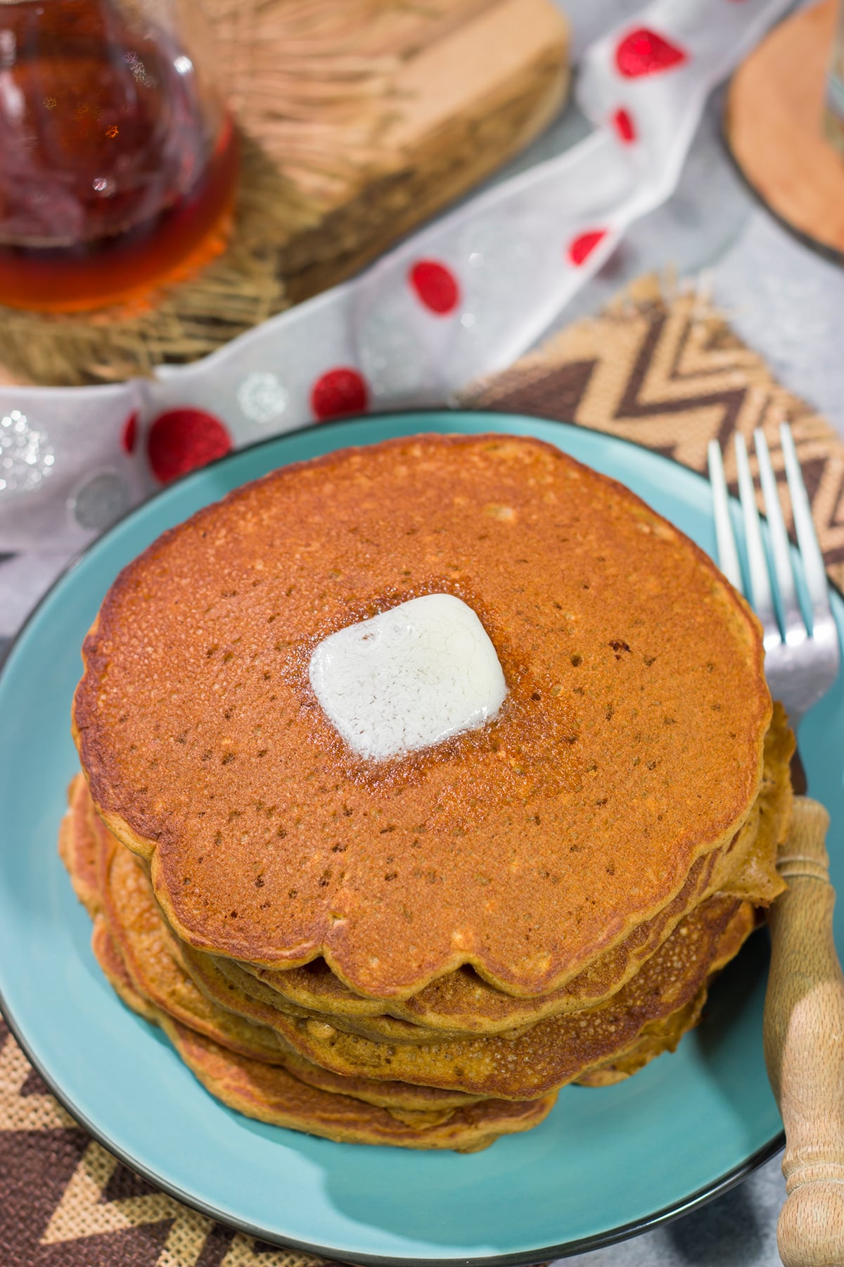 These Gingerbread Pancakes feature all of the classic gingerbread flavors...in pancake form. A stack of these pancakes is perfect for holiday brunch!