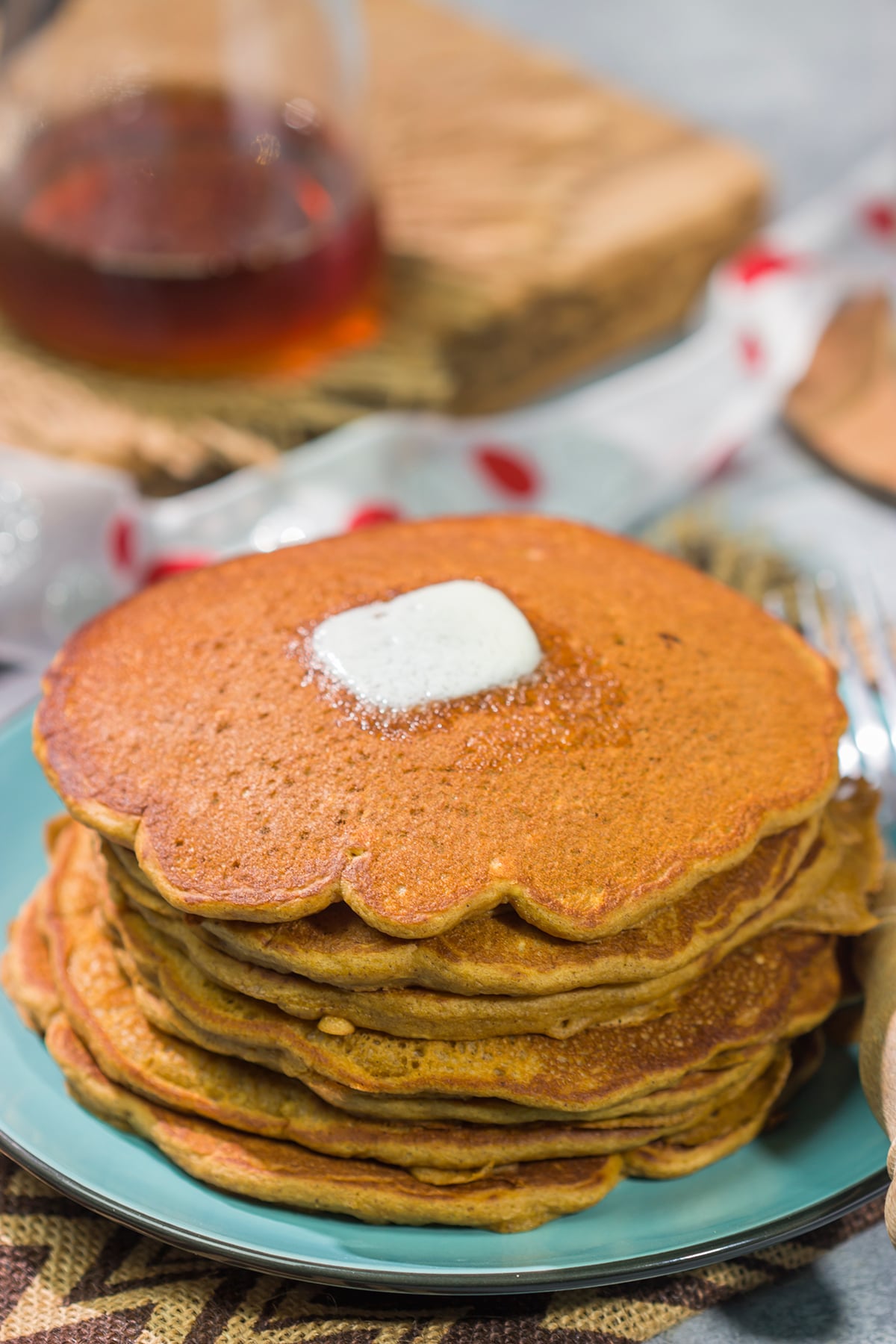 These Gingerbread Pancakes feature all of the classic gingerbread flavors...in pancake form. A stack of these pancakes is perfect for holiday brunch!