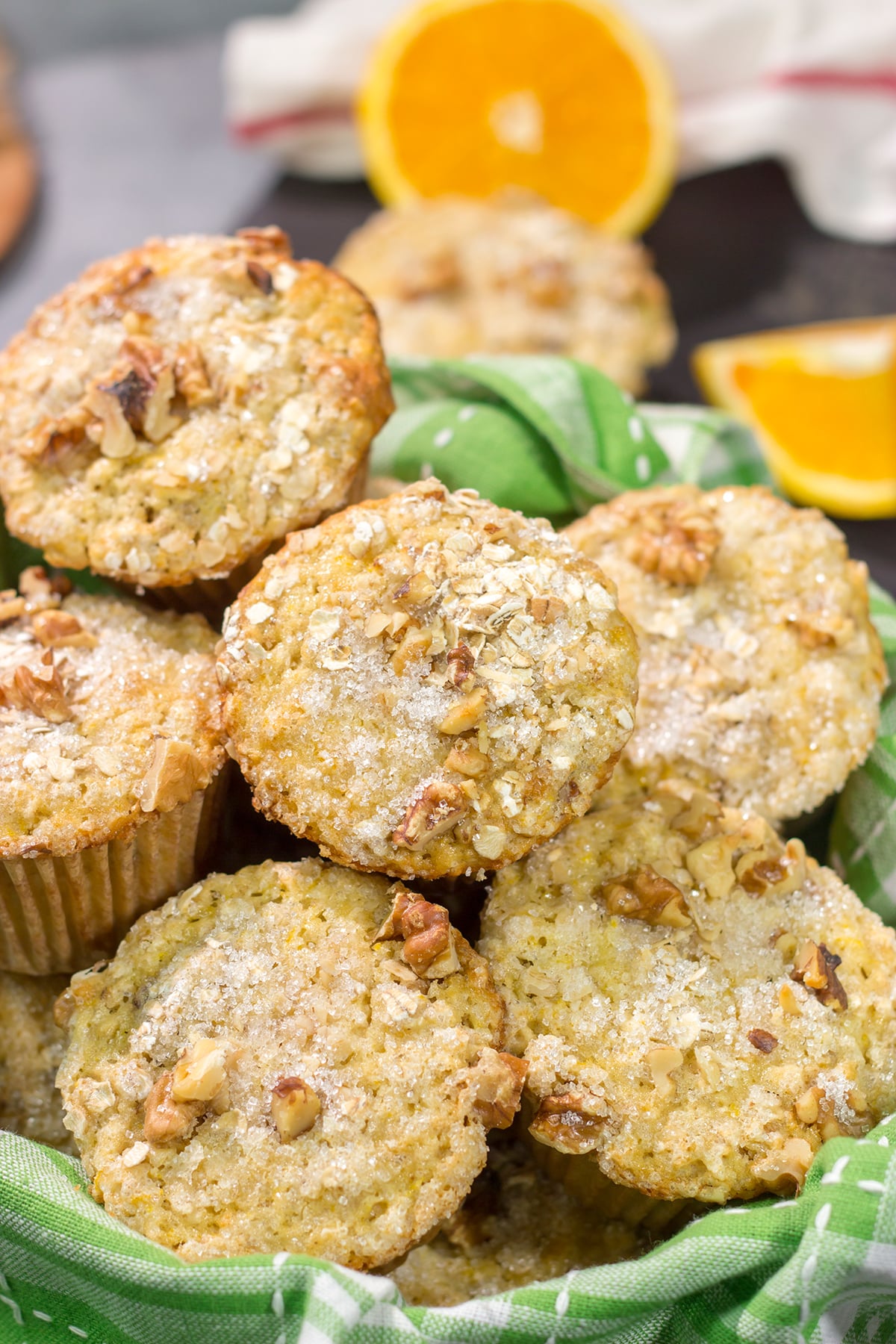 These Orange Walnut Muffins are bursting with citrus flavor. Add in the nutty walnuts, and you've got a fantastic treat for breakfast or brunch!