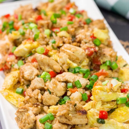 Arroz Chaufa, also known as Peruvian Fried Rice, is an example of fusion food at its best. Chinese and Peruvian flavors combine to create a delicious dish that is perfect for busy weeknights!