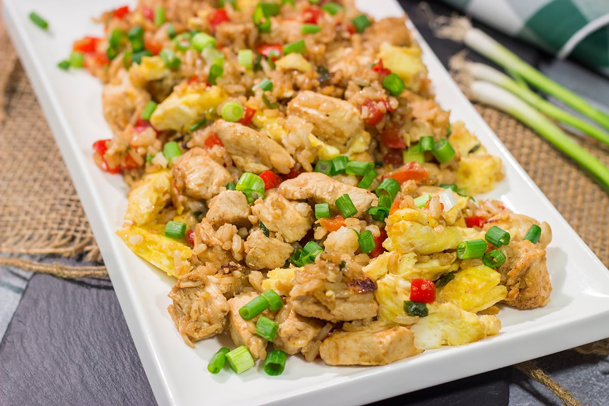 Arroz Chaufa, also known as Peruvian Fried Rice, is an example of fusion food at its best. Chinese and Peruvian flavors combine to create a delicious dish that is perfect for busy weeknights!