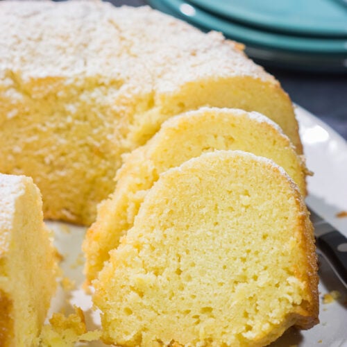 Featuring the bright tropical flavor of crushed pineapple, a slice of this Pineapple Pound Cake makes for an excellent brunch or dessert!