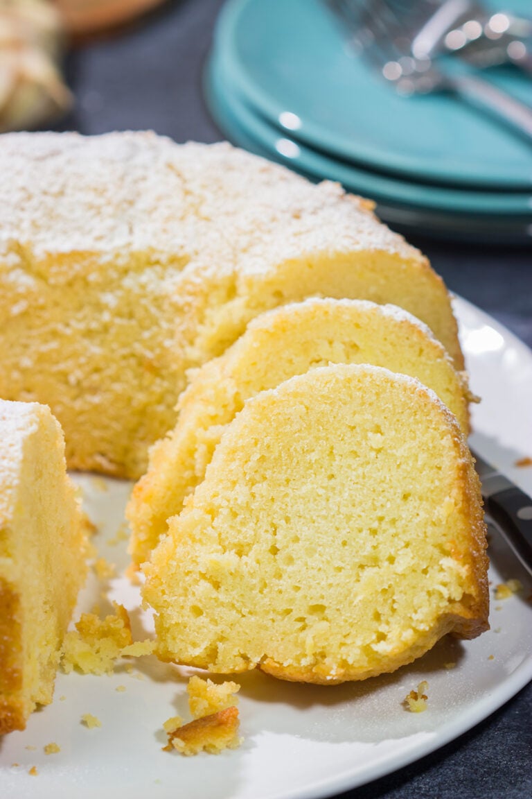 Featuring the bright tropical flavor of crushed pineapple, a slice of this Pineapple Pound Cake makes for an excellent brunch or dessert!