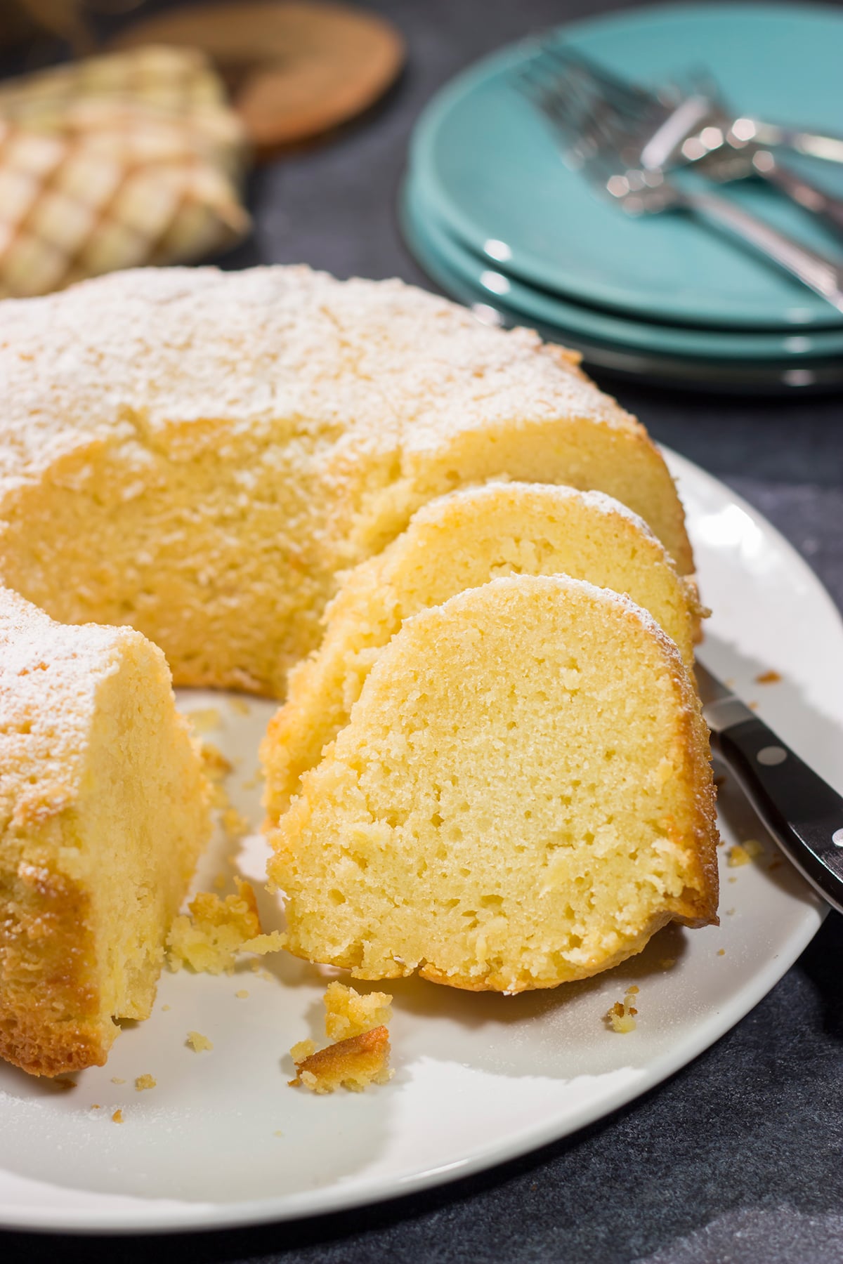 Featuring the bright tropical flavor of crushed pineapple, a slice of this Pineapple Pound Cake makes for an excellent brunch or dessert!