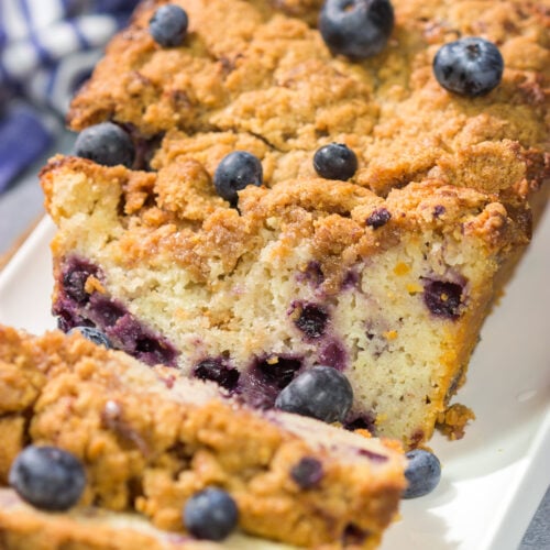 Is it a muffin? Is it a quick bread? It's both! This Blueberry Muffin Bread is a delicious combination of two favorites. It's perfect for breakfast or a mid-morning snack!
