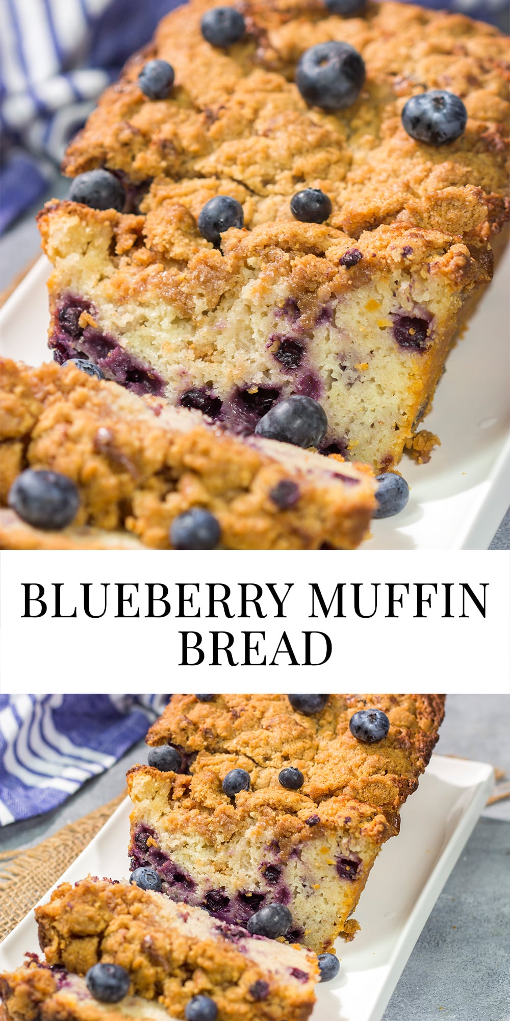 Is it a muffin?  Is it a quick bread?  It's both!  This Blueberry Muffin Bread is a delicious combination of two favorites.  It's perfect for breakfast or a mid-morning snack!